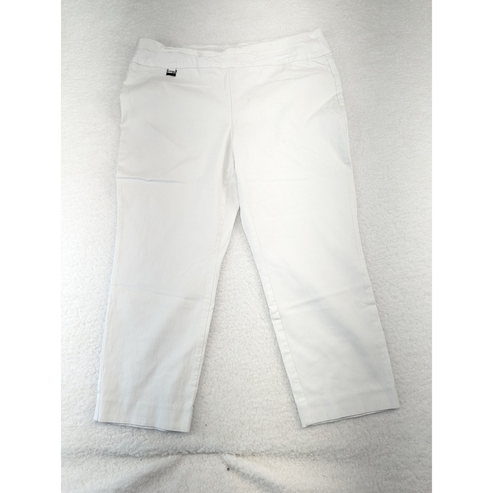 Alfani White Women's White Straight‎ Cropped Pants Stretch 14 X 20
